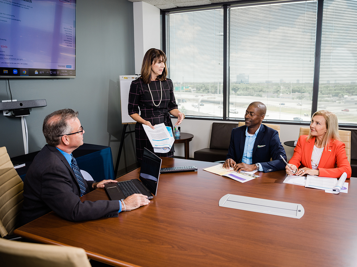 people in an office meeting